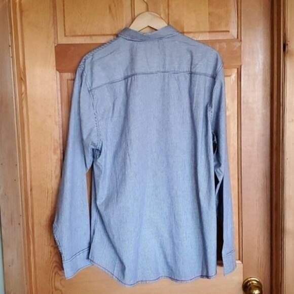 Burnside Blue Casual Button Down Long Sleeve‎ Sz XL Shirt - Picture 6 of 16